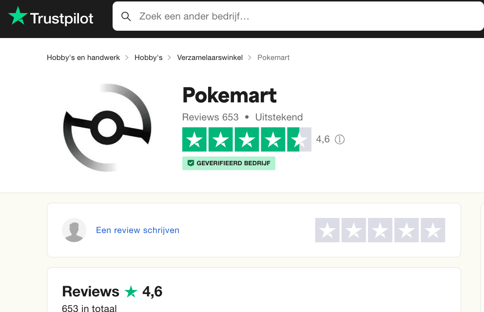 Pokemart op Trustpilot.nl