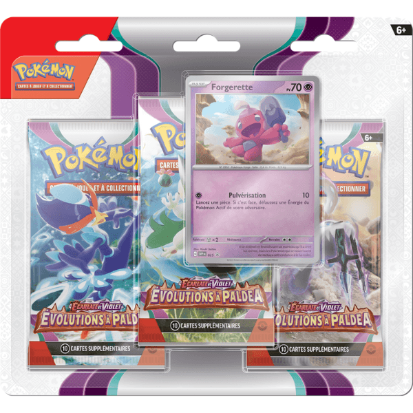 Pokemon évolutions à paldea Tripack Forgerette 3 booster blister ecarlate et violet Pokemart