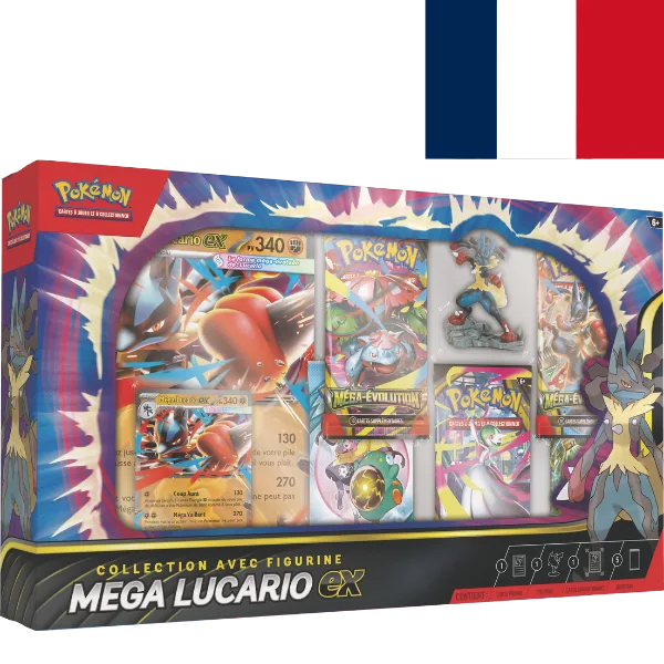 Pokémon JCC Mega Evolution - Mega Lucario Ex Collection avec Figurine