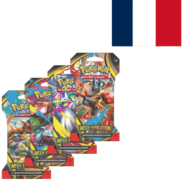 Pokemon JCC Méga-évolution booster sous manchon