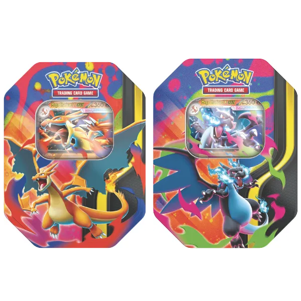 Pokemon TCG Mega Evolution Mega Charizard Tin ( 2 types) Pokemon TCG Mega Evolution Mega Charizard Tin ( 2 types)