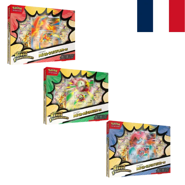 Pokemon-JCC-Mega-evolution-ME2.5-Heros-Transcendants-Mega-Roitiflam-exMega-Meganium-ex-Mega-Aligatueur-ex.webp
