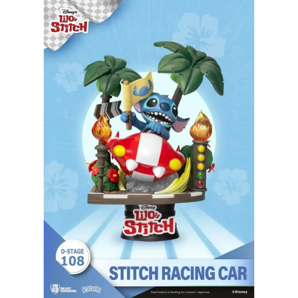 Disney Lilo & Stitch - Stitch Racing Car PVC Diorama