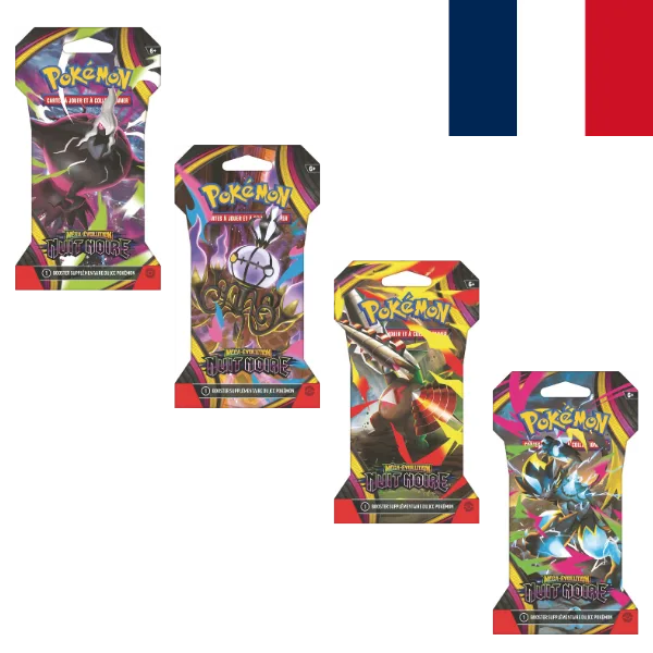 Pokémon JCC Méga-évolution ME05 Nuit Noir booster sous manchon