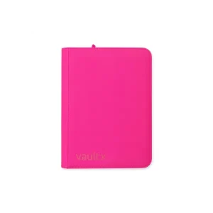 Vaultx Exo-tec Zip Binder Neon Pink 9-Pocket